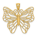 14k Polished Large Butterfly Pendant