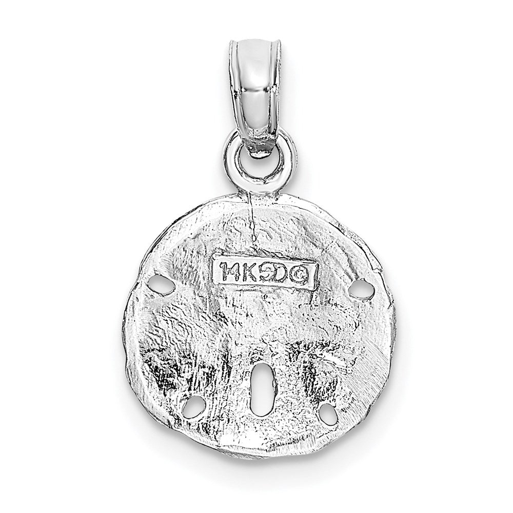 14k White Gold Polished Sand Dollar Pendant