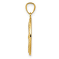 14k Gold Polished Anchor w/Rope Oval Pendant