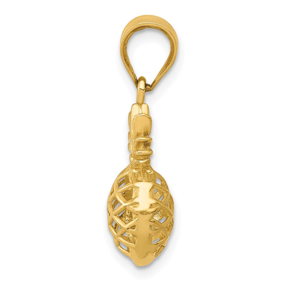 14k Polished 3D Pineapple Pendant