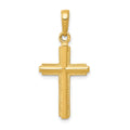 14K Polished Cross With Striped Border Pendant