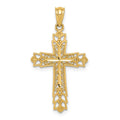 14k Gold Polished Filigree Cross Pendant