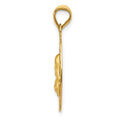 14K w/Rose and White Rhodium D/C Sagrado Corazon Oval Pendant