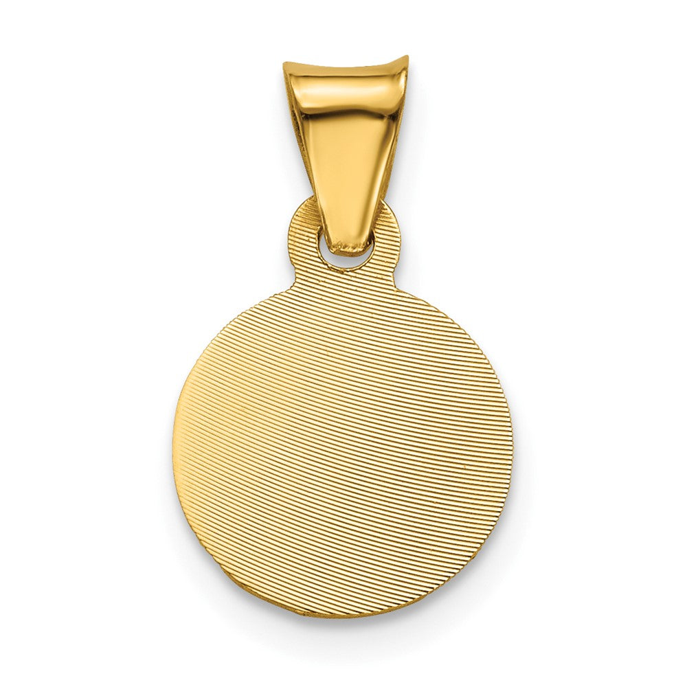 14K Polished D/C Lady Of Guadalupe Circle Pendant