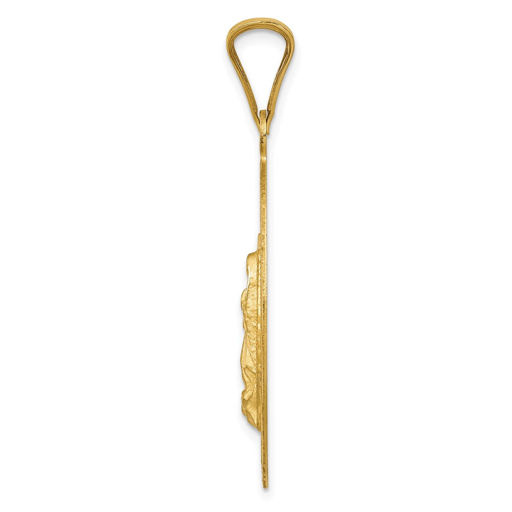 14K Polished D/C Lady Of Guadalupe Oval Pendant