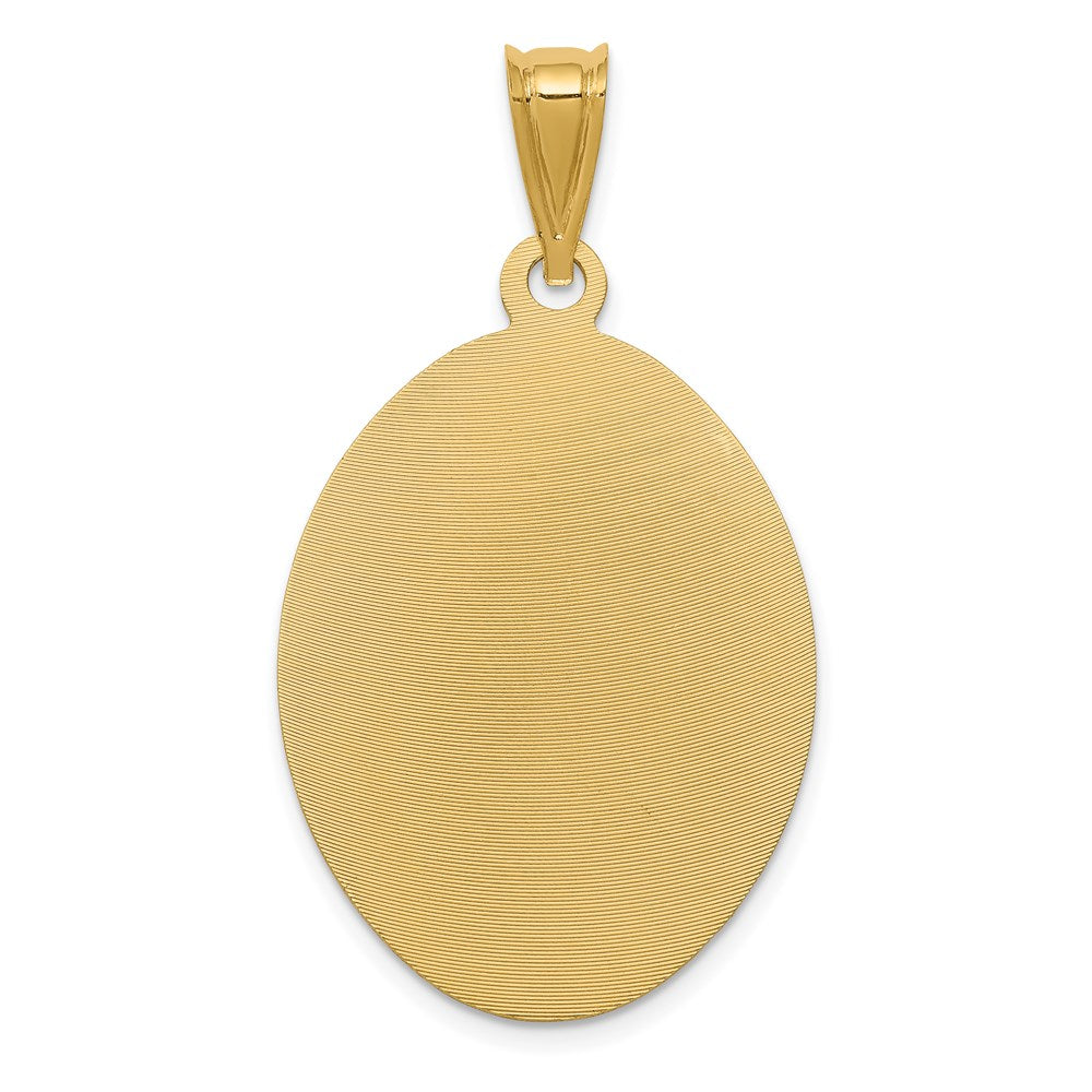 14K Polished D/C Lady Of Guadalupe Oval Pendant