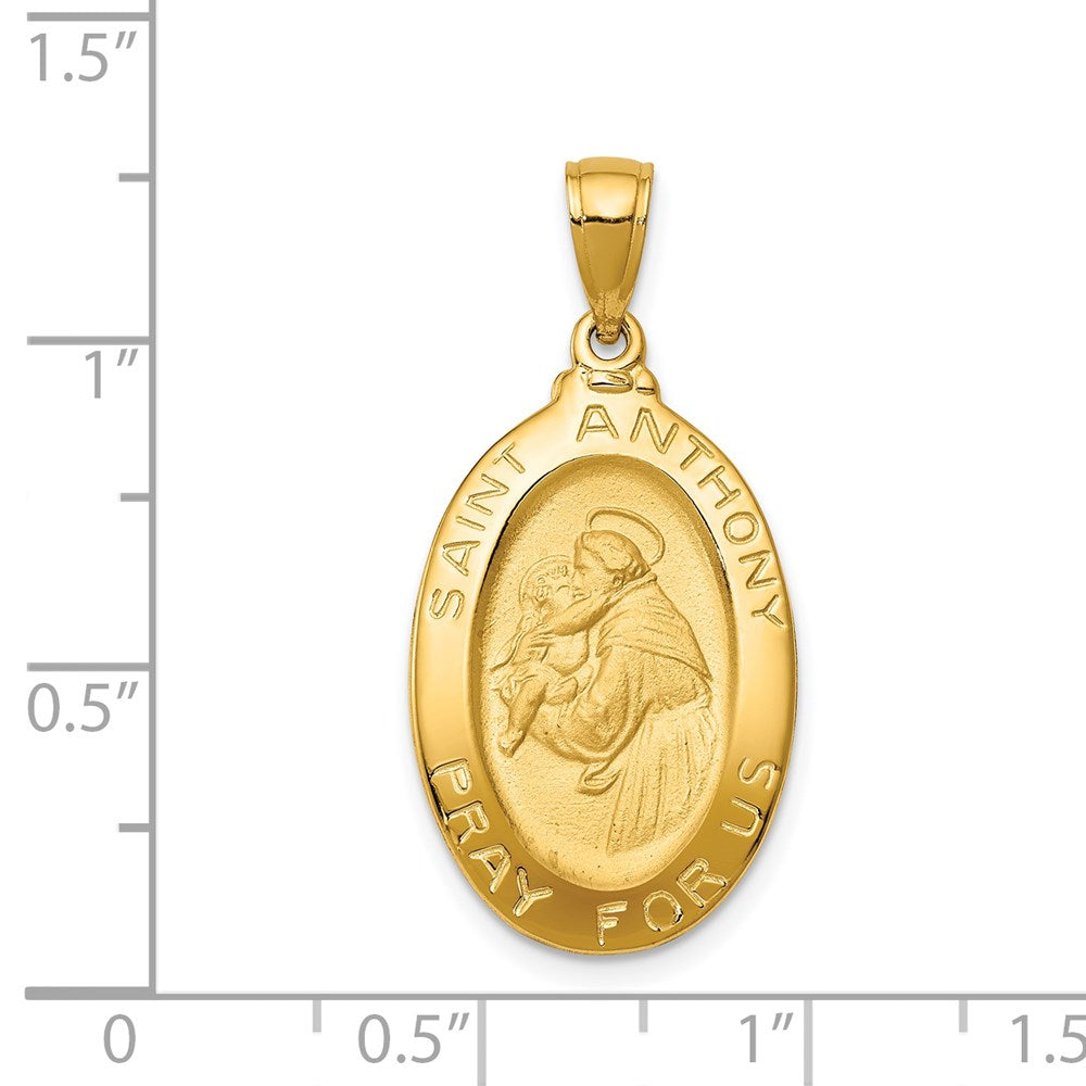 14k Saint Anthony Oval Medal Solid Pendant