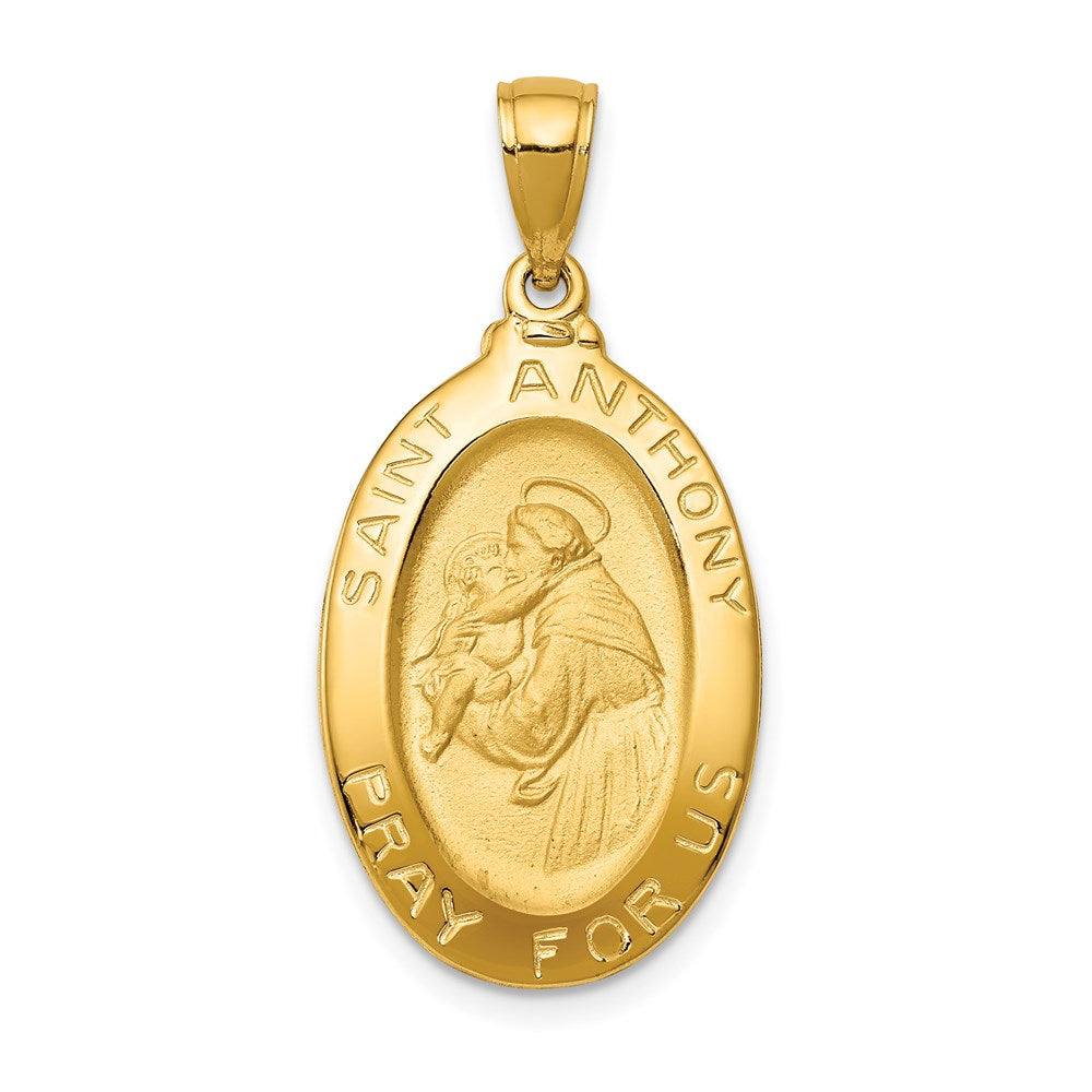 14k Saint Anthony Oval Medal Solid Pendant