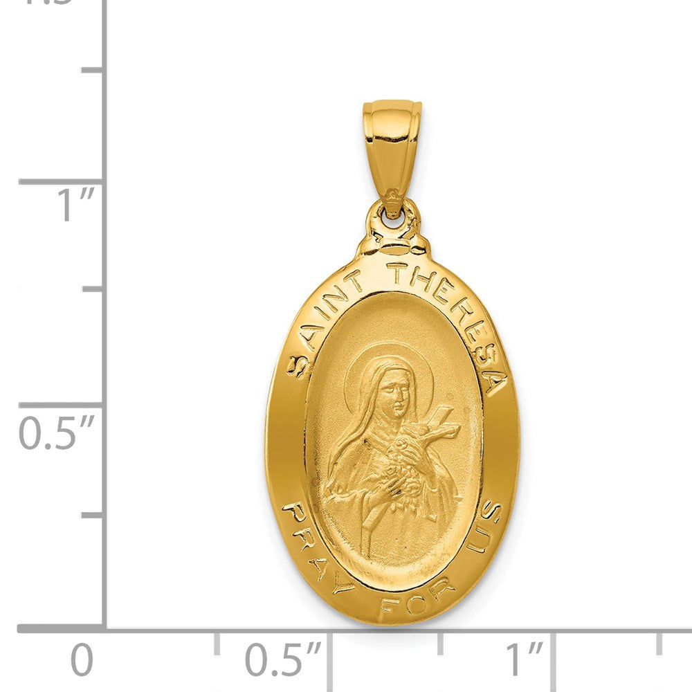 14k Saint Theresa Oval Medal Pendant