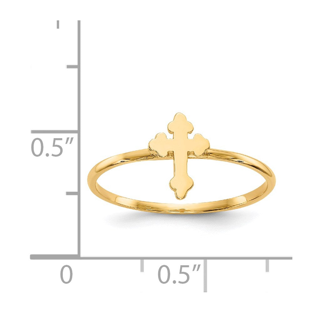 14k Polished Cross Ring