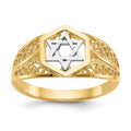 14k Two-Tone Polished Star of David Ring