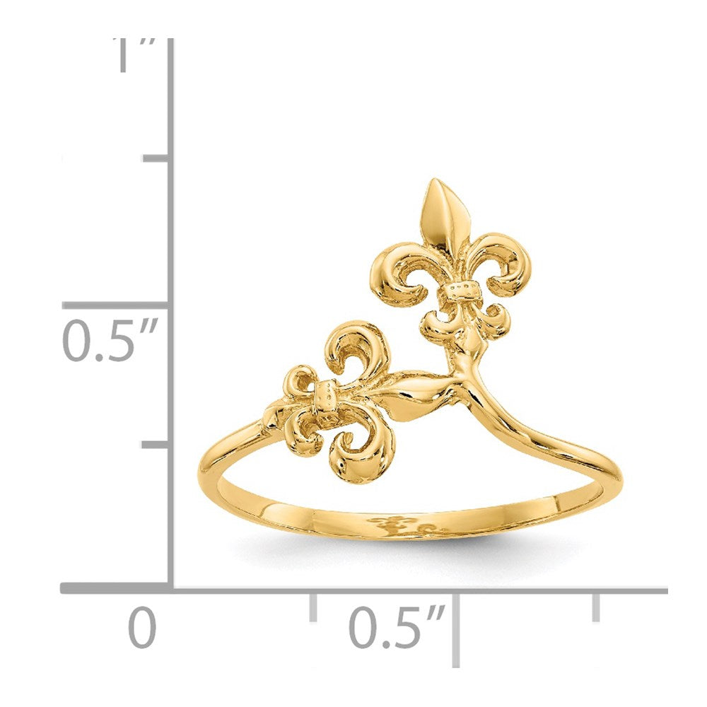 14k Polished Fleur De Lis Ring