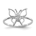 14k White Gold Polished Butterfly Ring