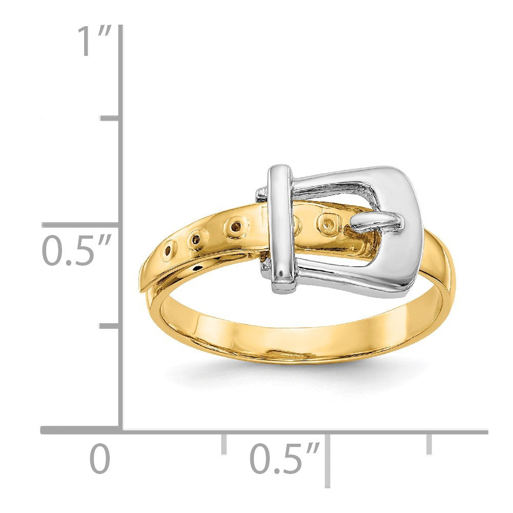 14k Two-Tone Polished Buckle Ring