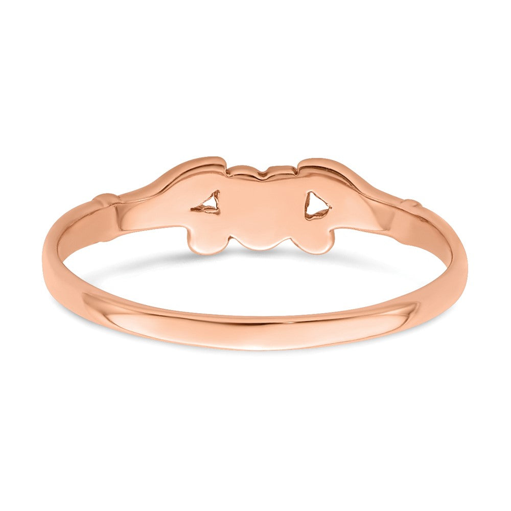 14K Rose Gold Textured Mini Heart Baby Ring