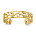 14k Polished and Diamond-cut Toe Ring