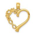 14k Polished MOM in Heart w/Infinity Symbol Pendant