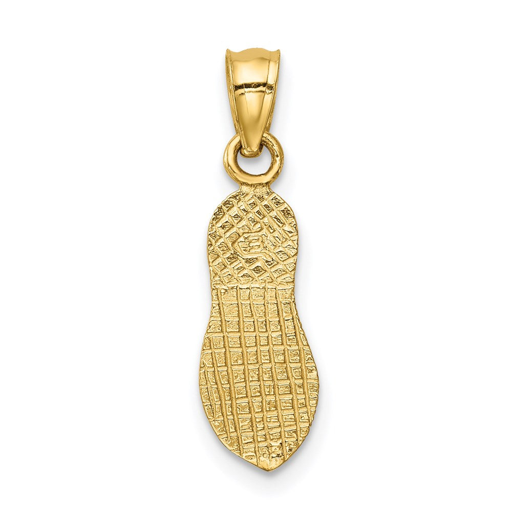 14k 3D Polished And Textured Flip Flop Pendant