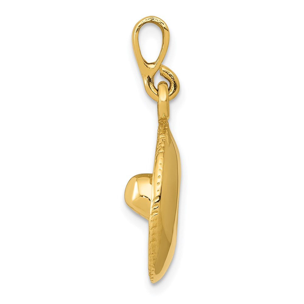 14K 3D Sombrero Pendant
