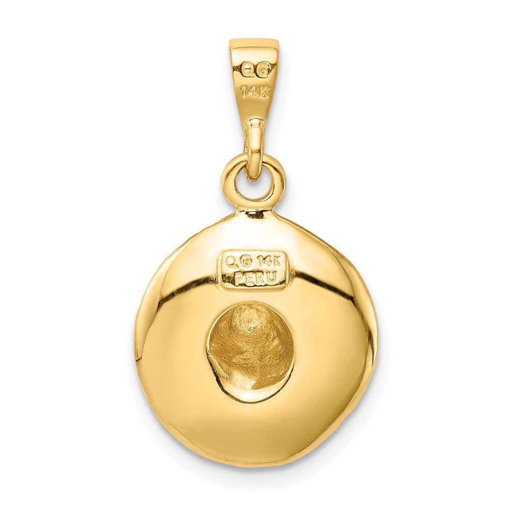 14K 3D Sombrero Pendant