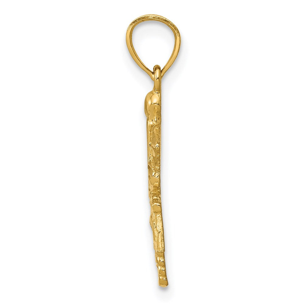 14k Diamond-cut RN Pendant
