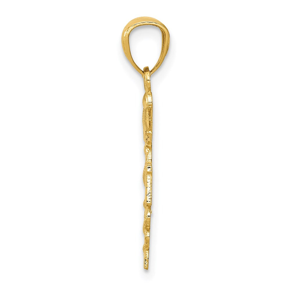 14k Diamond-cut Polished RN Nurse Pendant