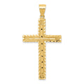 14k Polished and Textured Diamond-cut Latin Cross Pendant