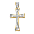 14k w/Rhodium Micro Pavé CZ Large Cross Pendant