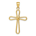 14k Polished Rounded Cross w/-X- Center Pendant