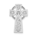 14k White Gold Polished Celtic Cross Slide