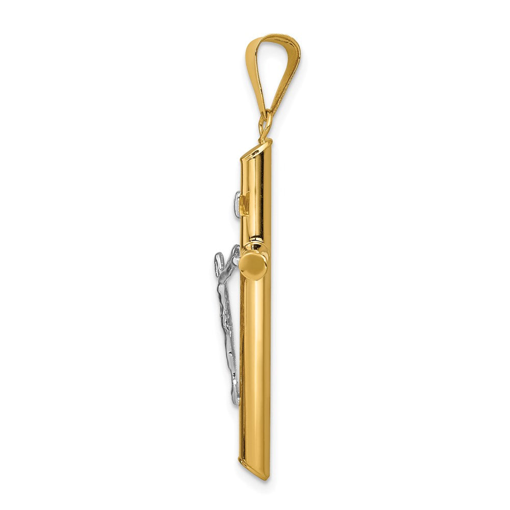 14k Two-Tone Polished Jesus Crucifix Pendant