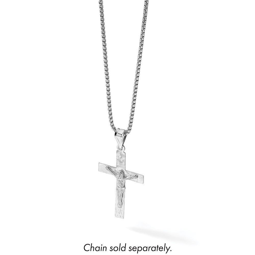 14k White Gold Crucifix Pendant