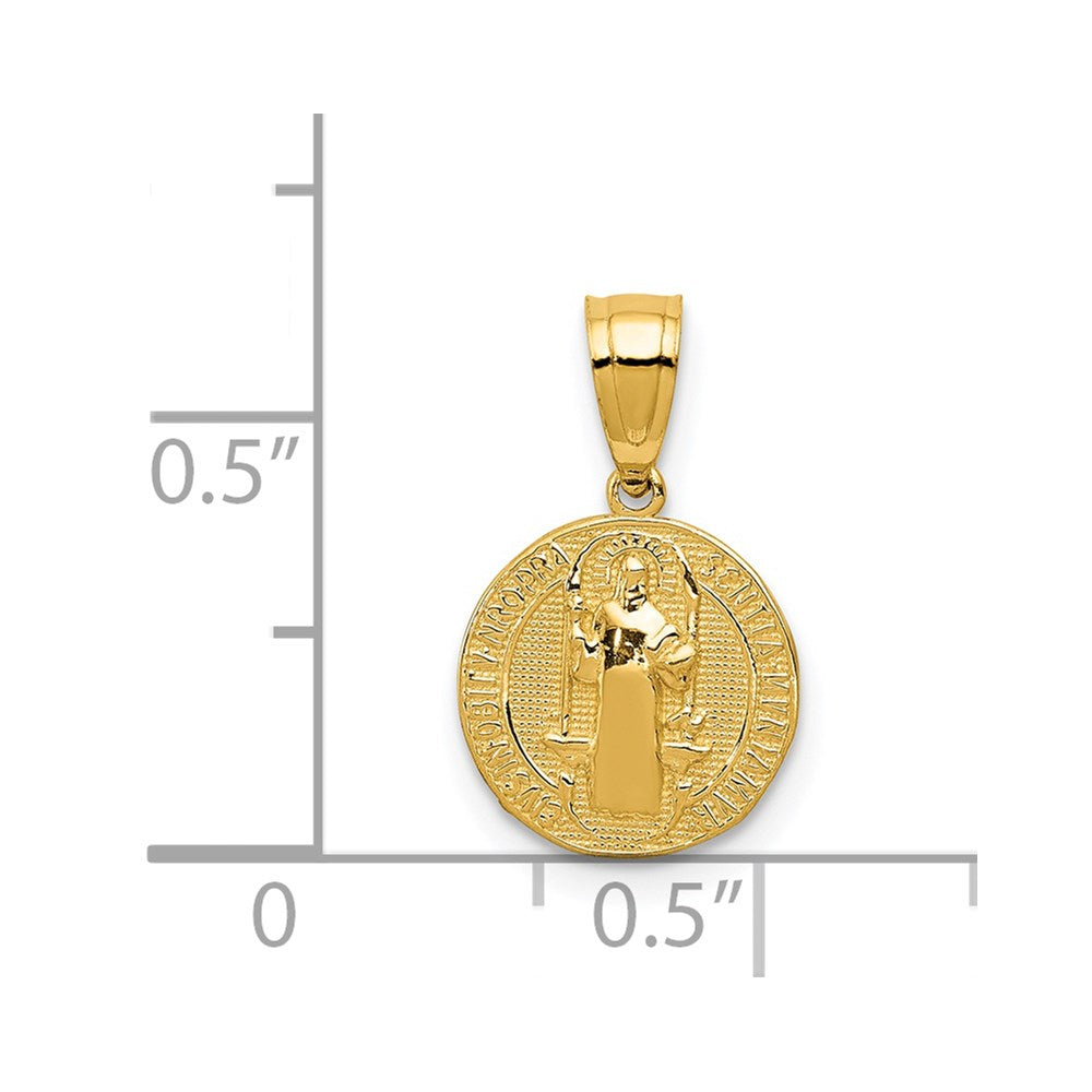 14k San Benito 2 Sided Round Small Pendant