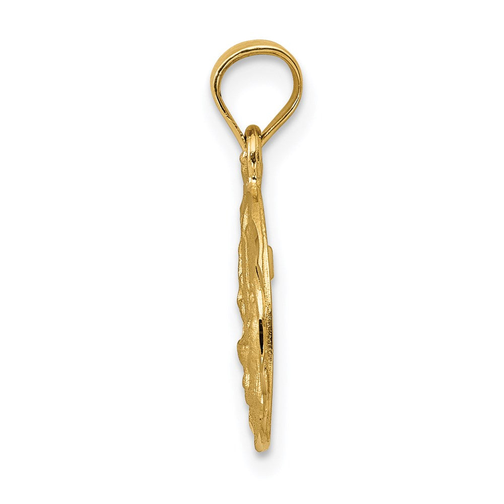 14K Satin / Diamond-Cut Baptism Pendant