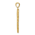 14K w/ Rhodium Polished Two Level Angel Wing Pendant