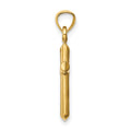 14k Hollow Diamond-cut Cross Pendant