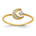 14K CZ Moon Ring