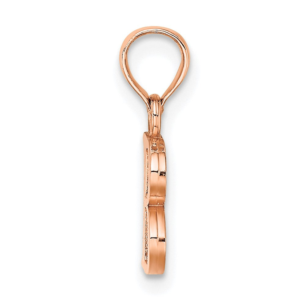 14K Rose Gold Polished Block Letter B Initial Pendant