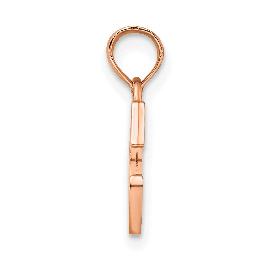 14K Rose Gold Polished Block Letter C Initial Pendant