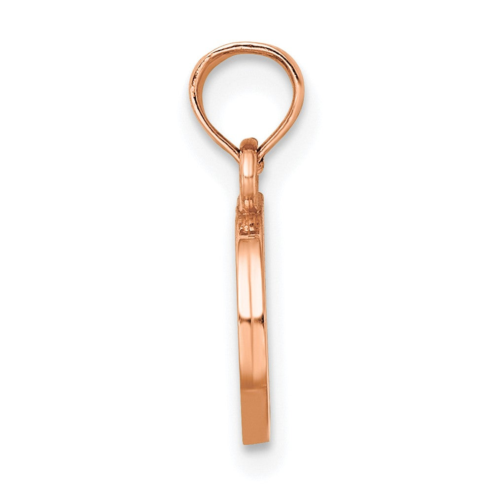 14K Rose Gold Polished Block Letter D Initial Pendant