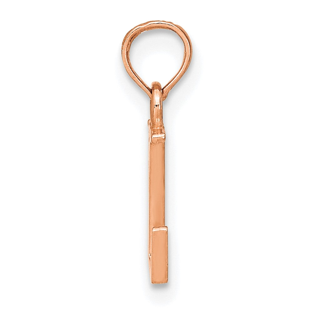14K Rose Gold Polished Block Letter L Initial Pendant