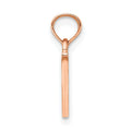 14K Rose Gold Polished Block Letter V Initial Pendant