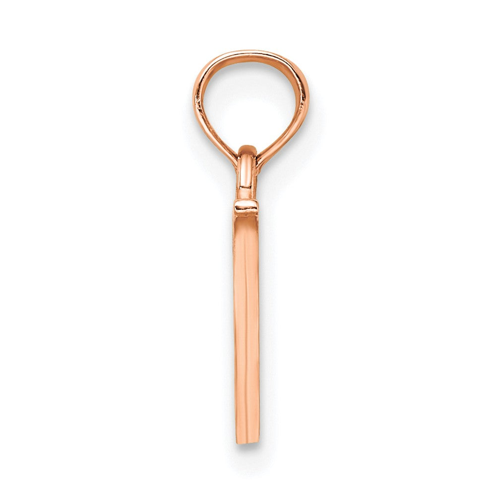 14K Rose Gold Polished Block Letter V Initial Pendant
