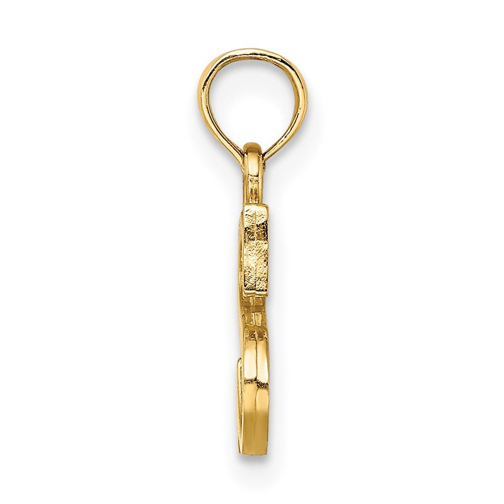 14K Polished Block Letter S Initial Pendant