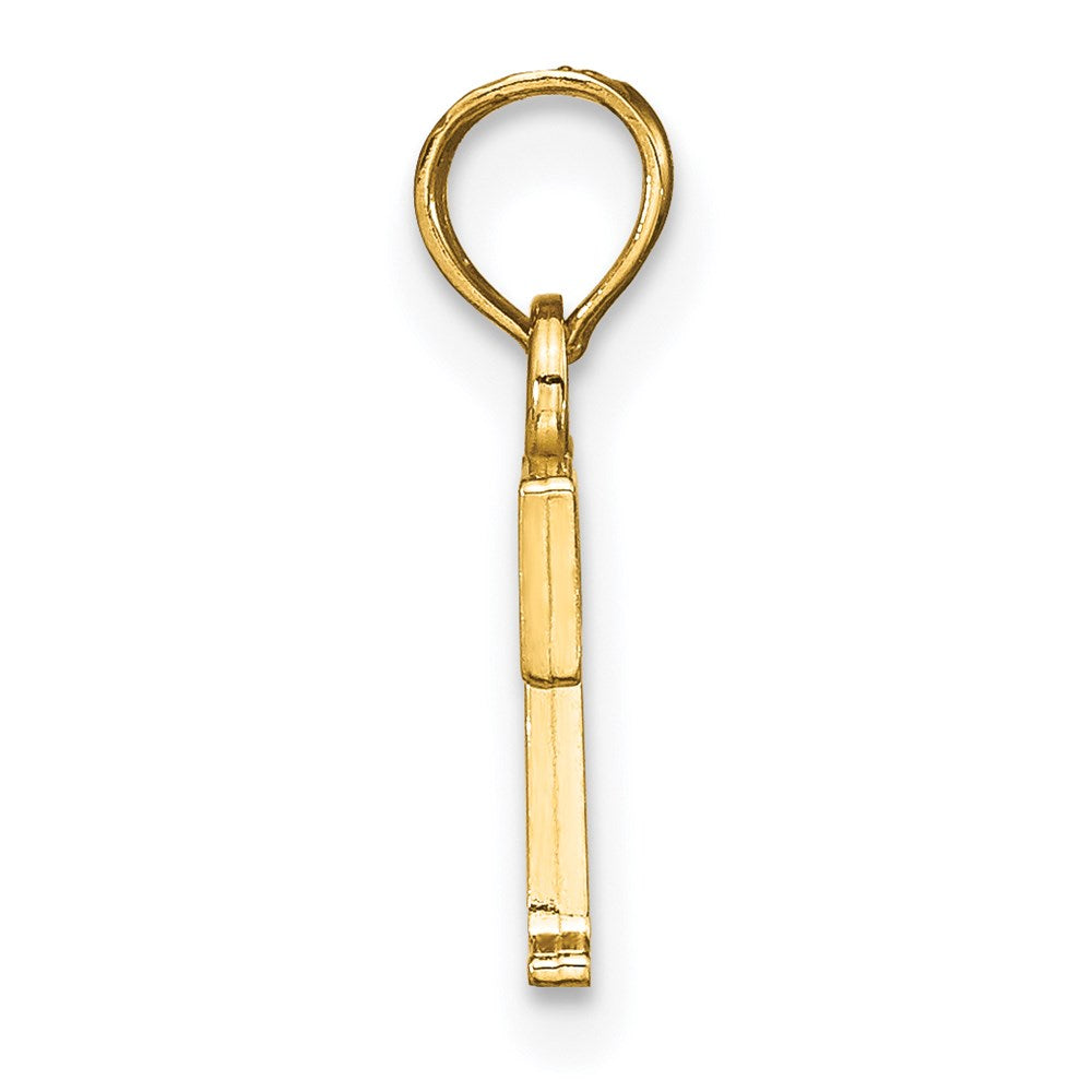 14k Polished Block Letter T Initial Pendant