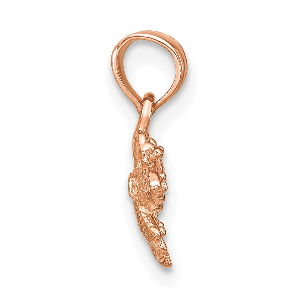 14K Rose Gold Textured Mini Butterfly Charm