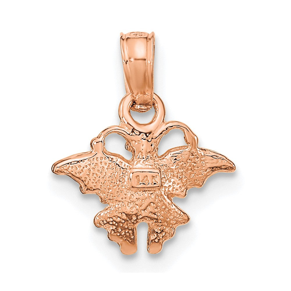 14K Rose Gold Textured Mini Butterfly Charm
