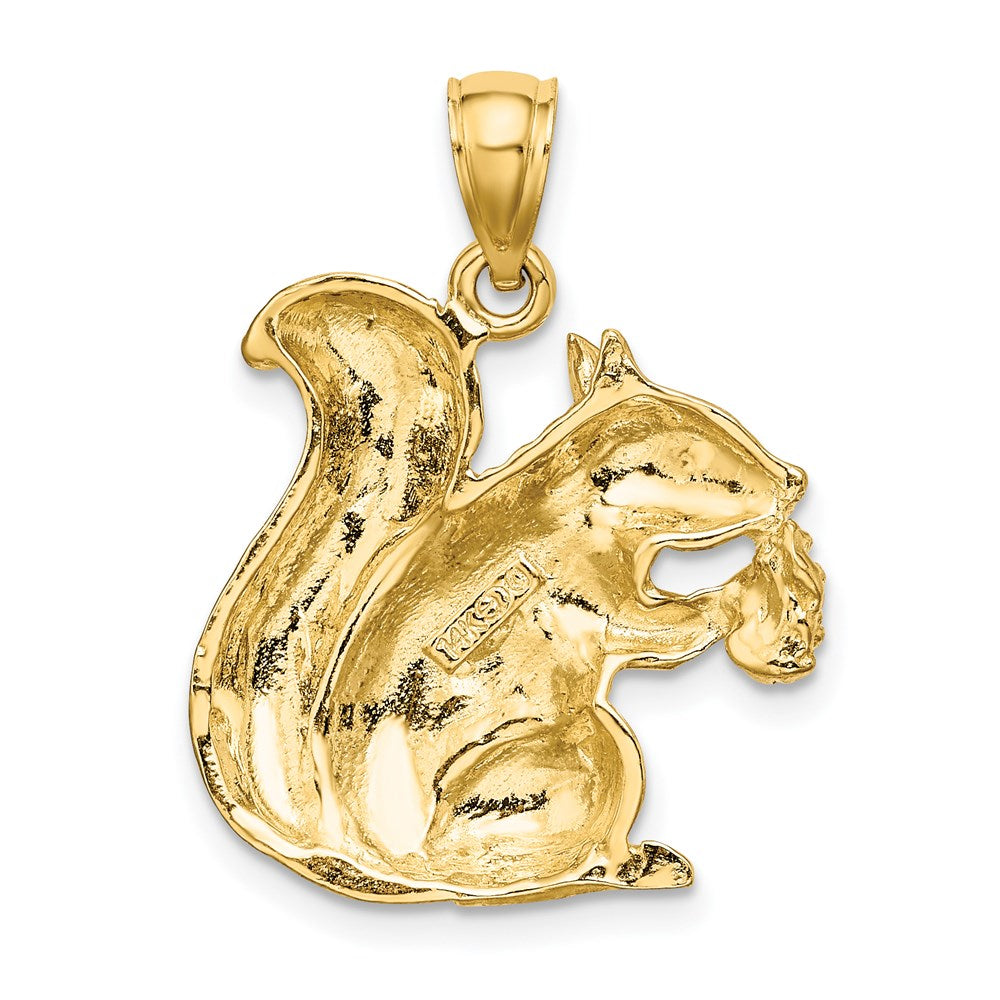 14K Textured Sitting Squirrel Charm