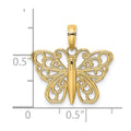 14K Filigree Butterfly Charm
