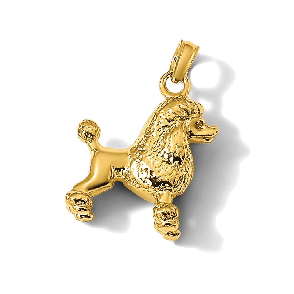14K 3-D Poodle Dog Charm
